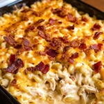 Chicken Turkey Bacon Ranch Mac and Cheese Casserole