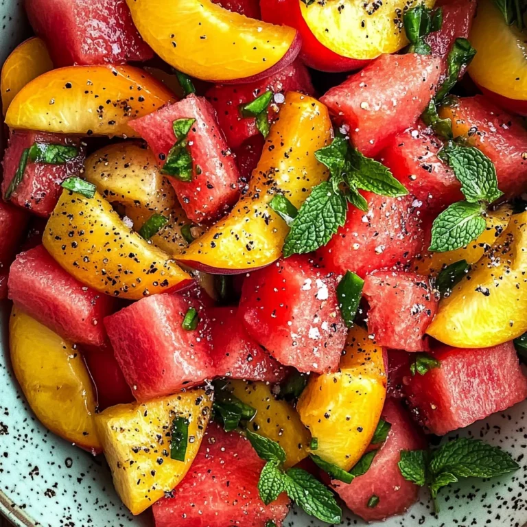 Easy Summer Peach Watermelon Salad