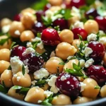 Feta & Cranberry Chickpeas with Lemon Vinaigrette