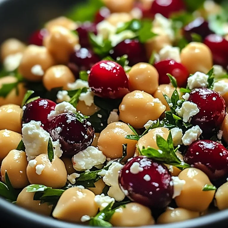 Feta & Cranberry Chickpeas with Lemon Vinaigrette