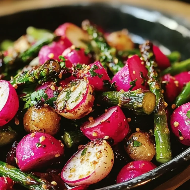 Roasted Asparagus and Radishes with Mustard Vinaigrette