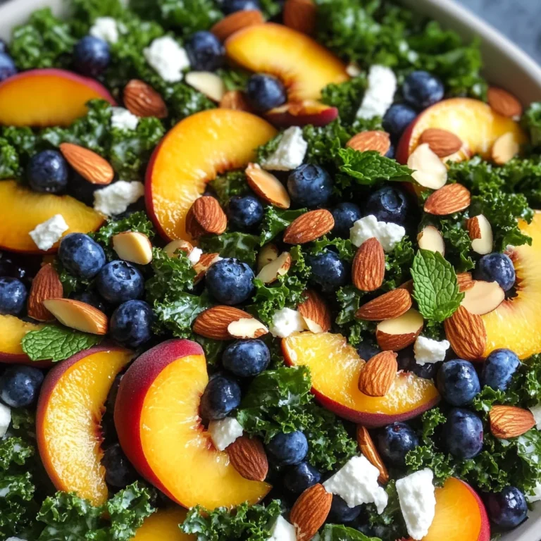 Summer Peach & Blueberry Kale Salad