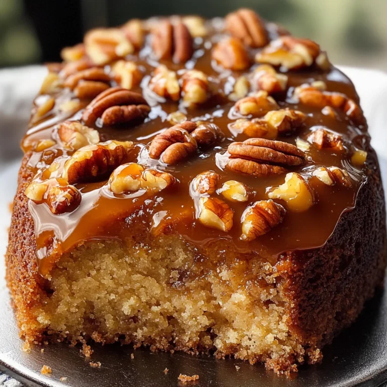 Upside-Down Caramel Pecan Cake