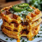 Cheddar Jalapeño Cornbread Waffles