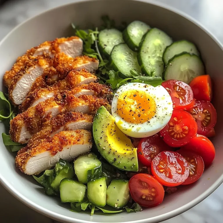 Crispy Chicken & Veggie Power Bowl with Avocado & Egg