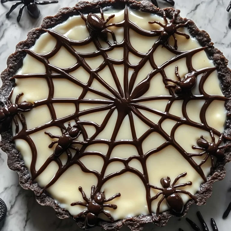 Halloween Chocolate Spiderweb Tart