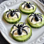 Keto Spider Cucumber Appetizer Bites