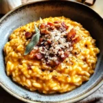 Pumpkin Risotto with Turkey Bacon & Parmesan