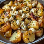 Roasted Potatoes with Baked Feta and Garlic
