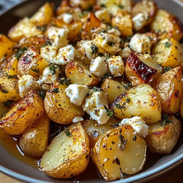 Roasted Potatoes with Baked Feta and Garlic