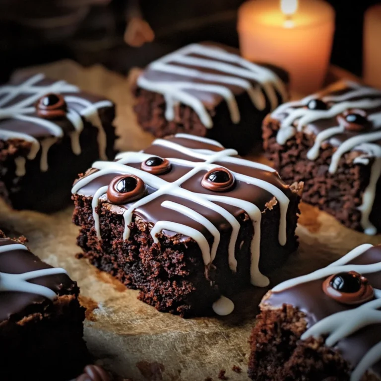 spooky mummy brownies