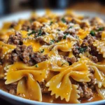 Cheesy Beef Bowtie Pasta with Garlic Butter Delights You!