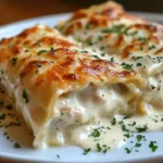 Chicken Alfredo Lasagna Rolls