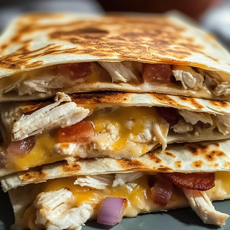 Easy Chicken Turkey Bacon Ranch Quesadilla