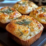 Easy Garlic Rosemary Focaccia Muffins