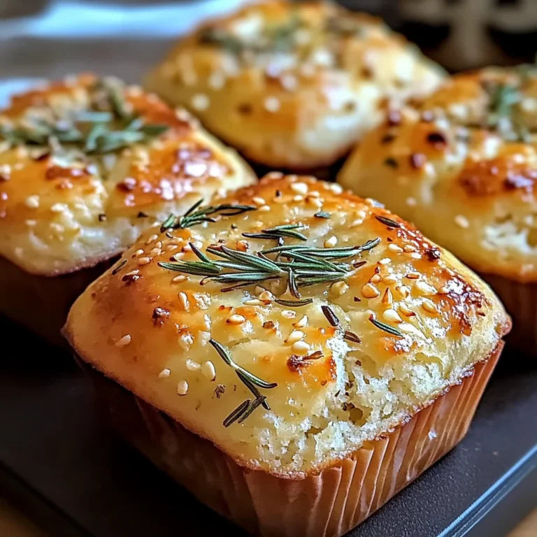 Easy Garlic Rosemary Focaccia Muffins