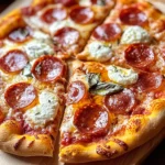 Hot Honey Pepperoni Ricotta Pizza : Sweet and Spicy