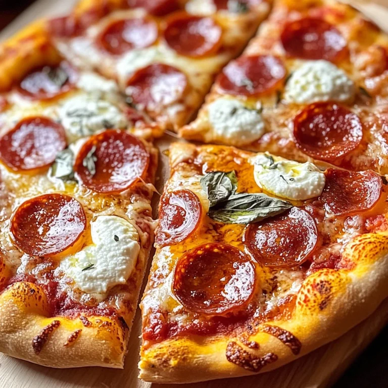 Hot Honey Pepperoni Ricotta Pizza : Sweet and Spicy