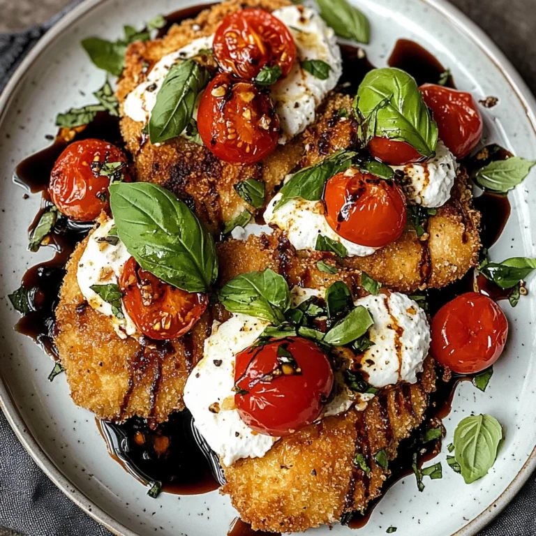 Italian Basil Chicken Cutlets with Tomato and Burrata Topping
