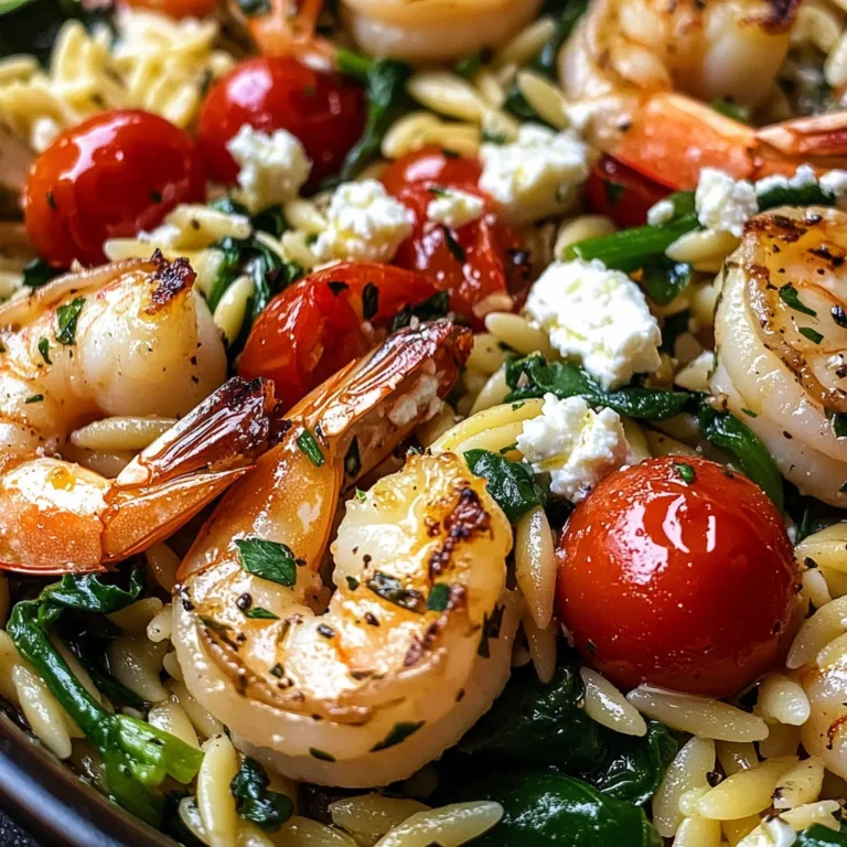 Lemon Feta Orzo Shrimp