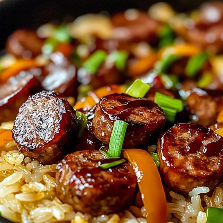One Pan Sweet And Tangy Bbq Sausage Rice