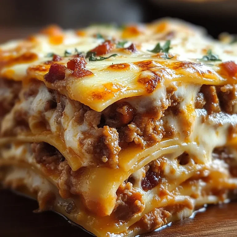 Parmesan Garlic Turkey Bacon Cheeseburger Lasagna Recipe