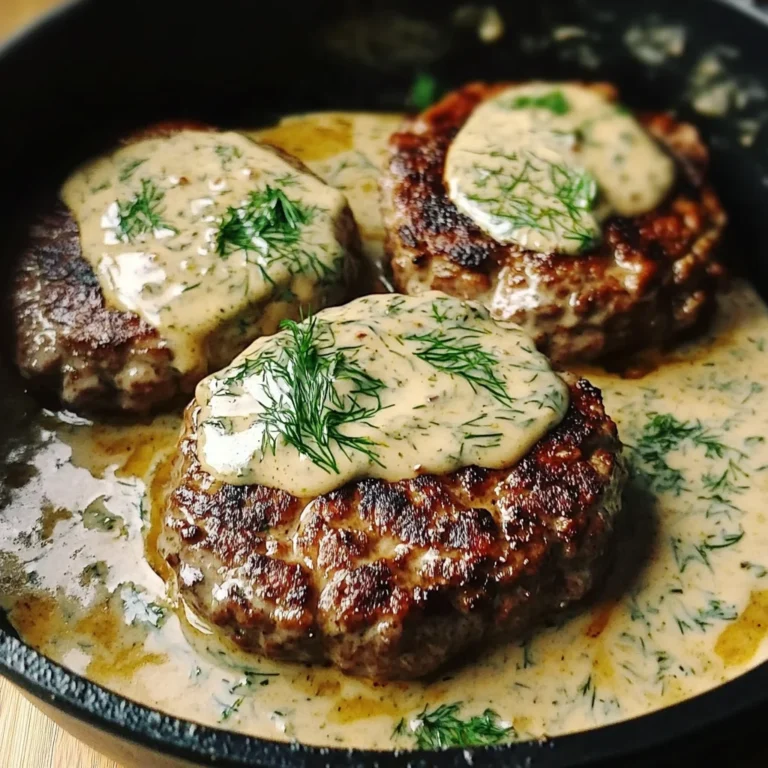 chicken hamburger Steaks in Creamy Dill Sauce